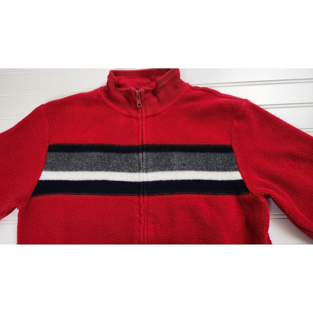 Gymboree Kids Boys Red Zip Up Jacket Track Top‎ Size Medium  7/8 Striped
